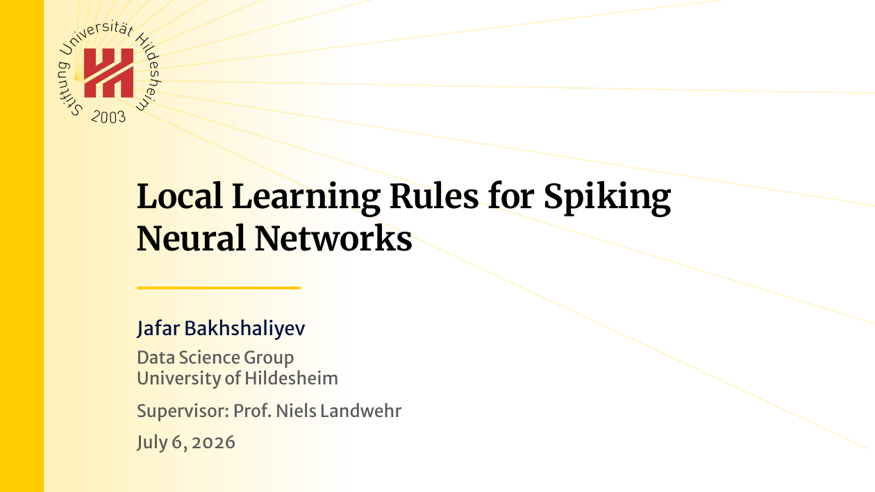 Local Learning Rules for Spiking Neural Networks