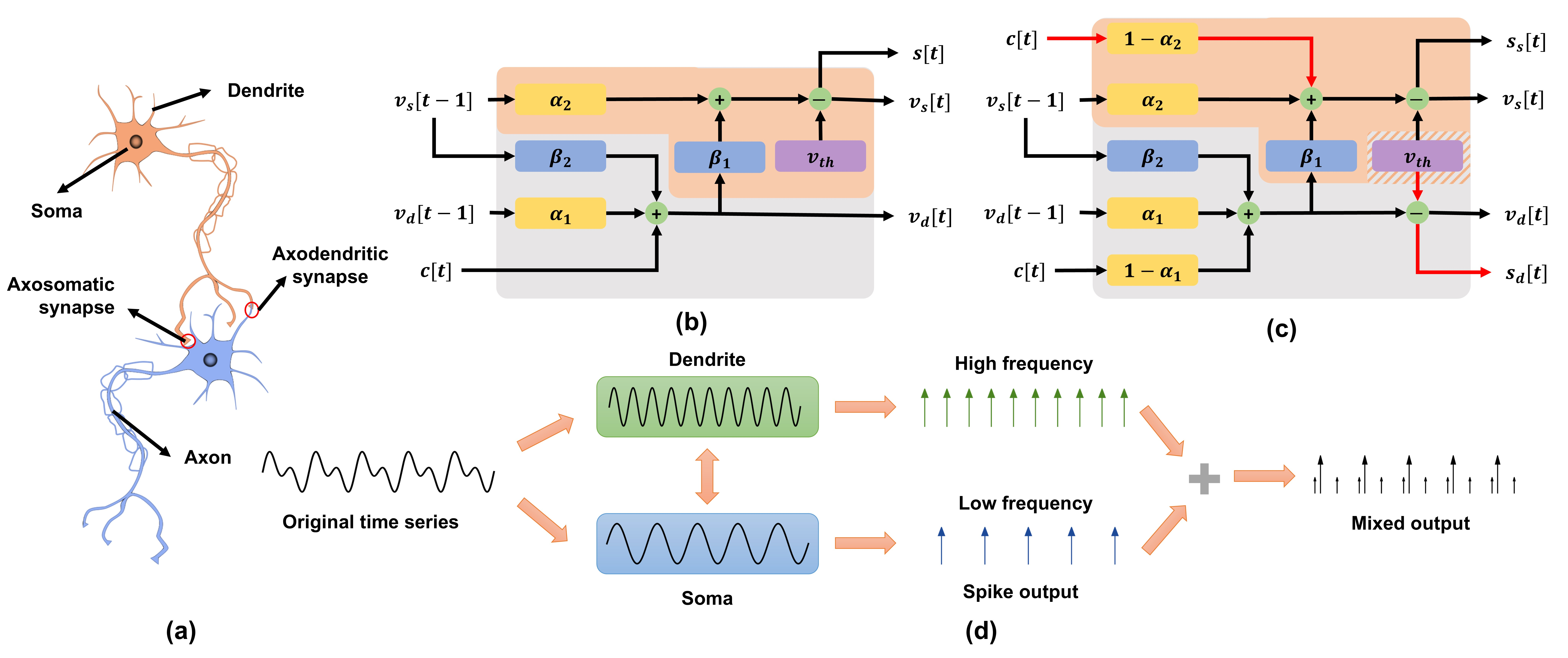 Temporal Segment LIF neuron with dendritic and somatic compartments